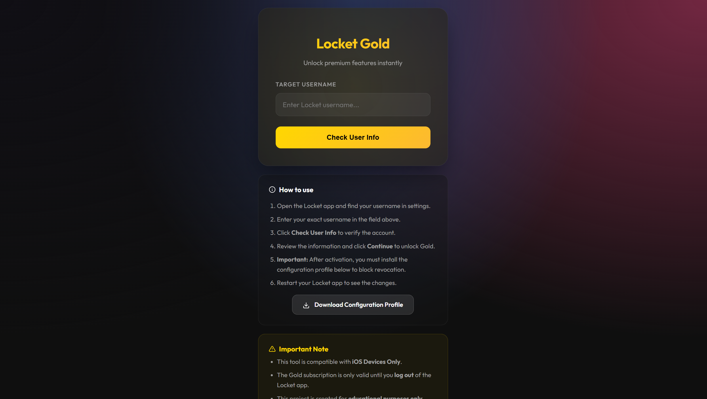  Mã nguồn website up locket gold bằng username - TapHoaDev